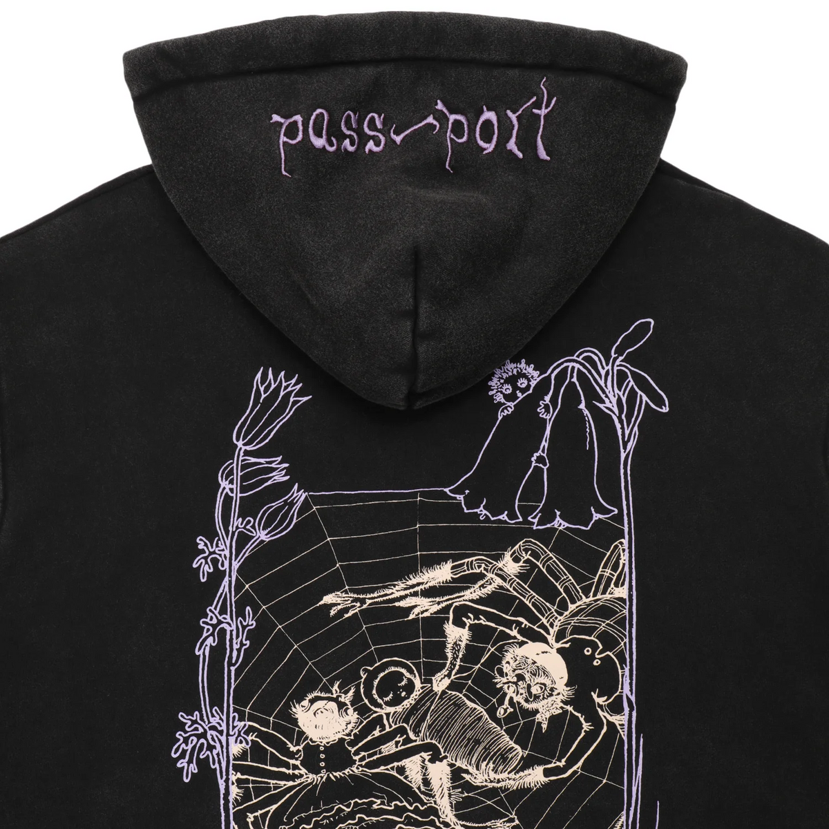 Webbed Bed Zip-Thru Pullover Hood, Acid Black
