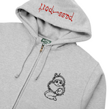 Webbed Bed Zip-Thru Pullover Hood, Ash