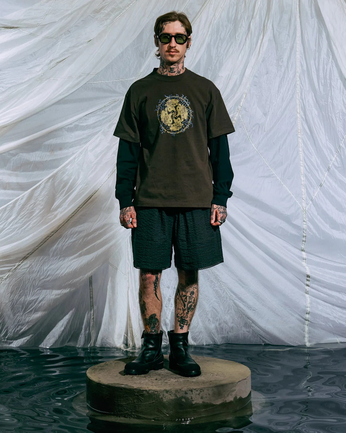 Ying Yang Run Tee, Brown