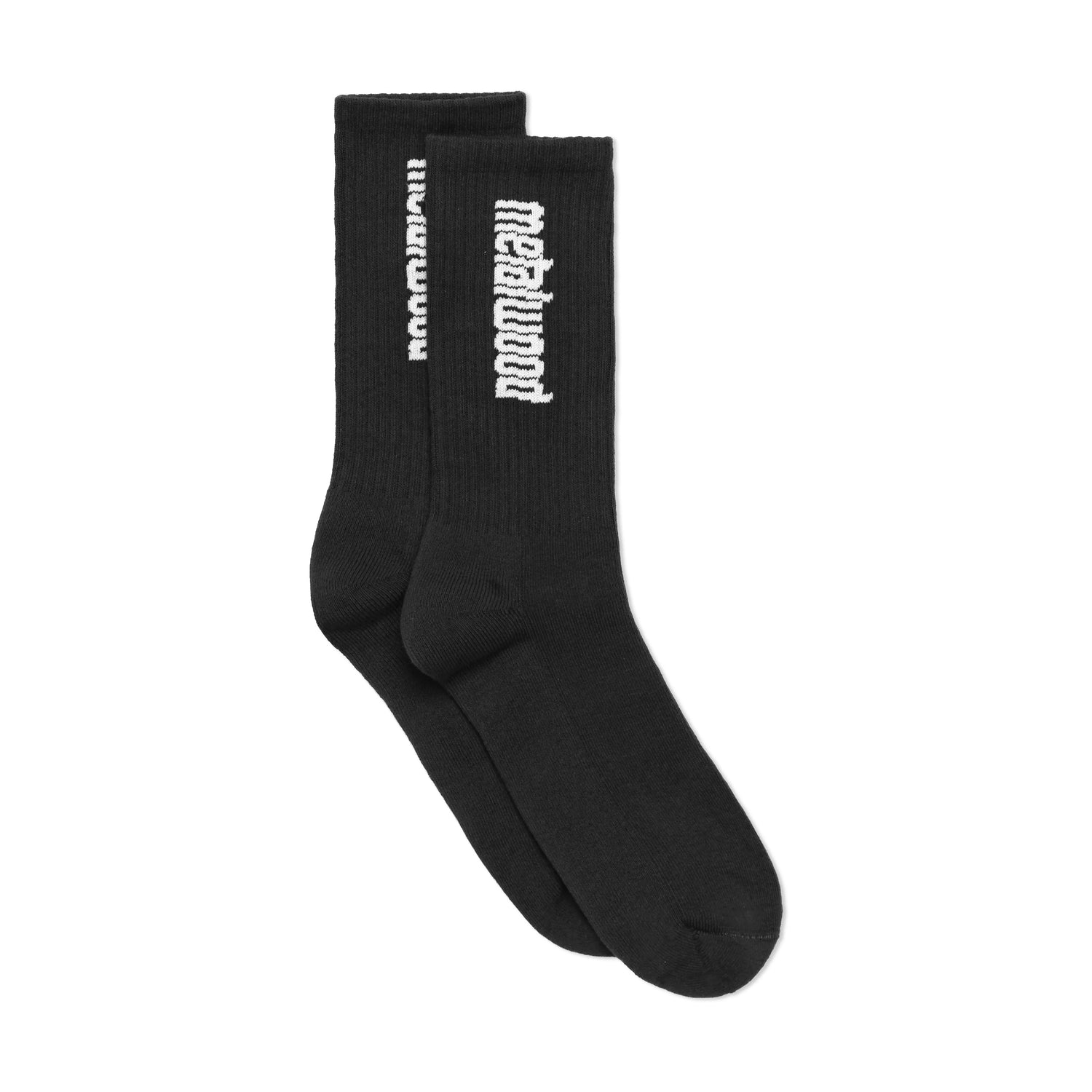Metalwood Logo Crew Sock, Black