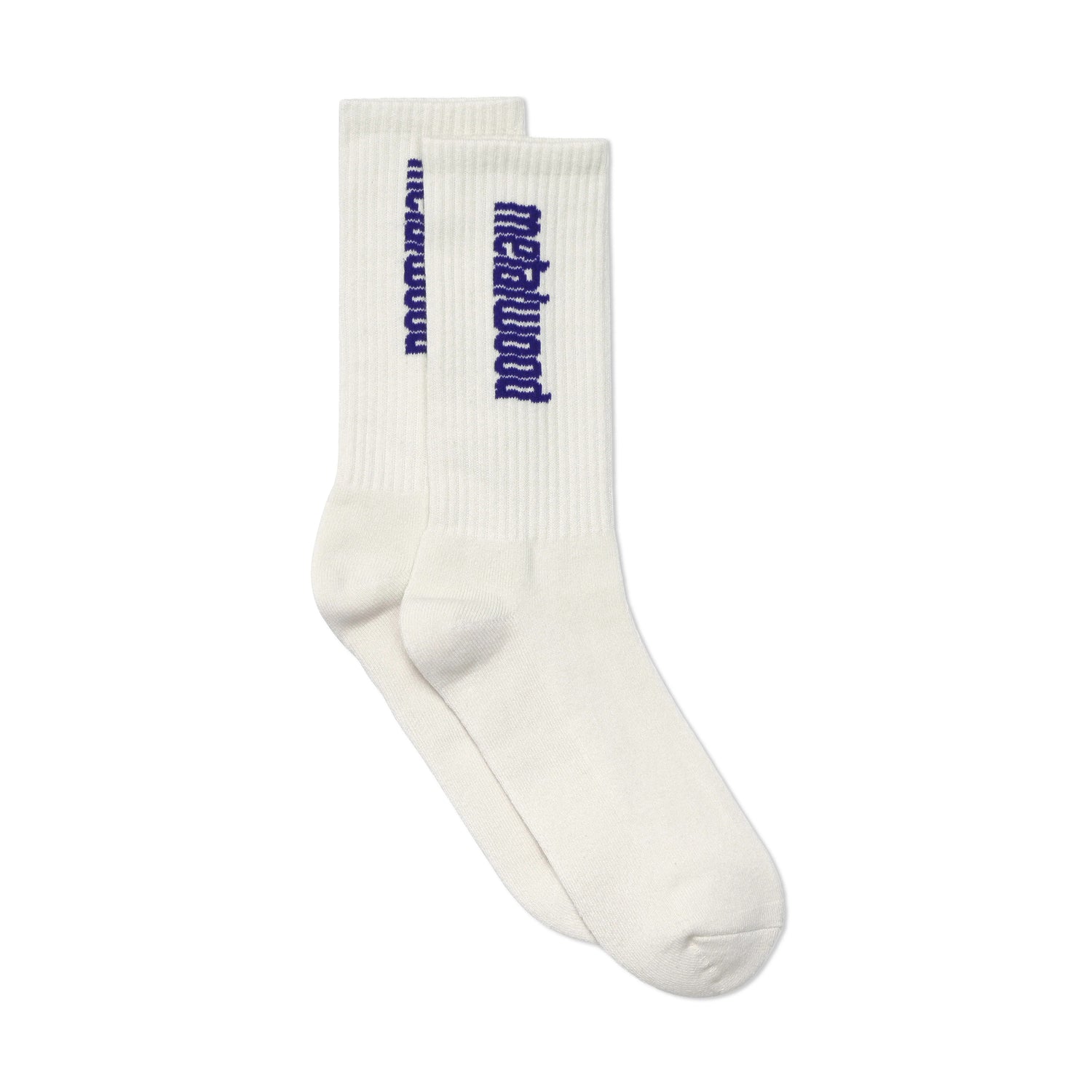 Metalwood Logo Crew Sock, White