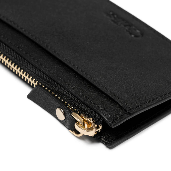 Civilist Zippered Leather Pouch, Black