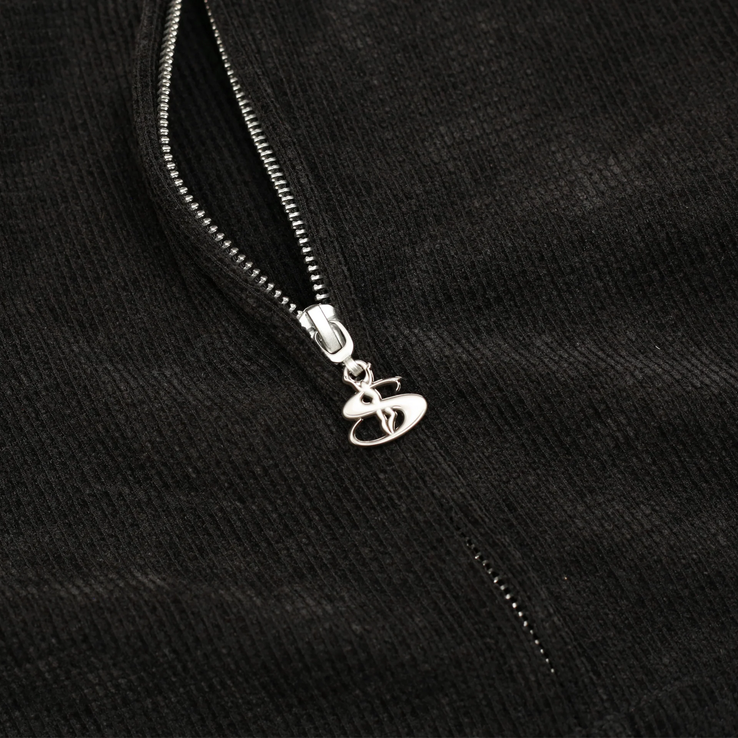 Sprayed Waffle Zip-Thru Pullover Hood, Black