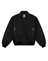 Embroidered 3D Flight Jacket, Black
