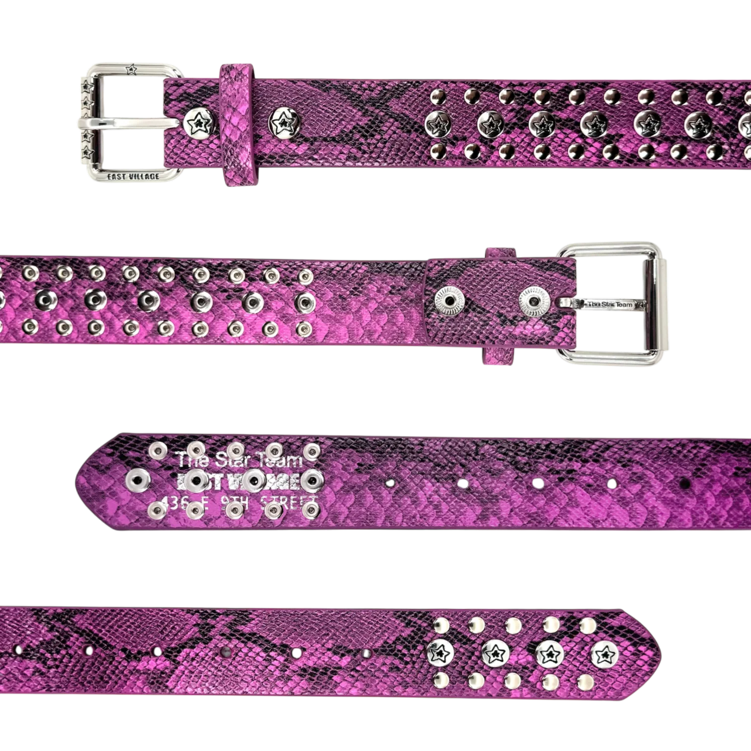 Studded Snake Belt, Pink