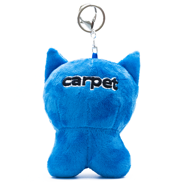 Carpet Company Cat Plushie Keychain, Blue