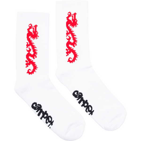 Carpet Company Dragon Socks, White