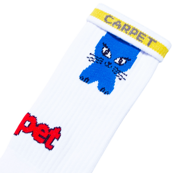 Carpet Company Cat Socks, White