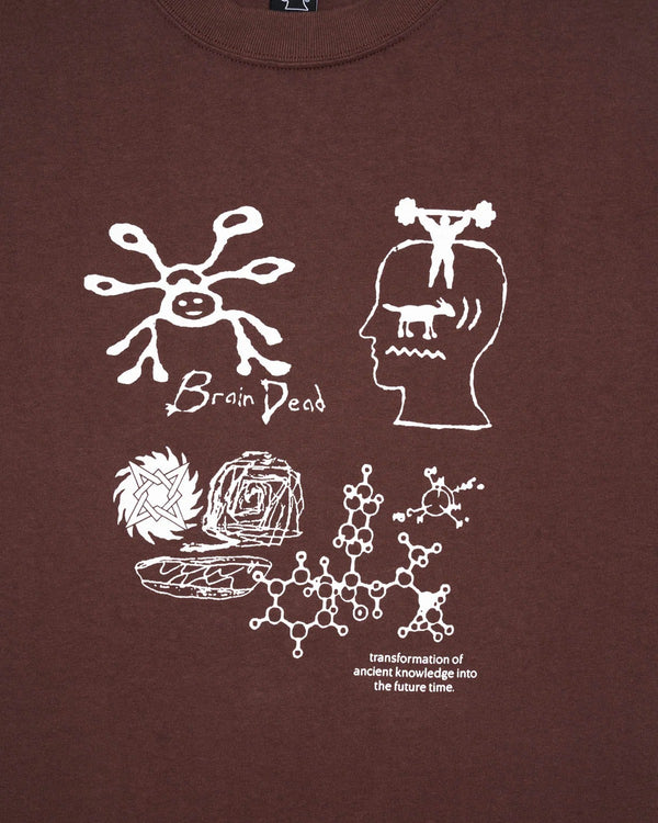Brain Dead Ancient Knowledge Tee, Berry