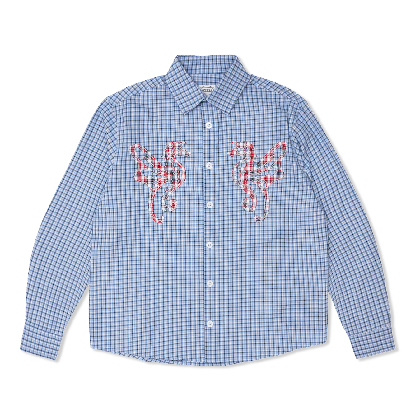 Primary Logo Shirt, Gingham Blue