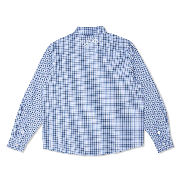 Hoddle Primary Logo Shirt, Gingham Blue