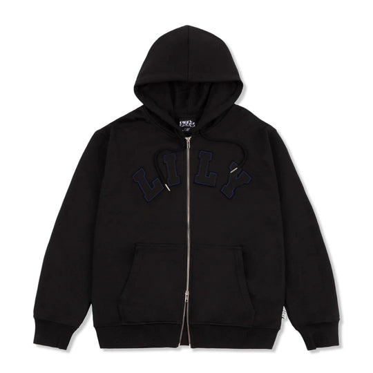 LILY Applique Pullover Hood, Black