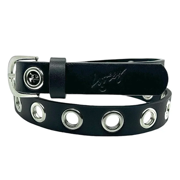 Loosey Mini Grommet Belt, Black