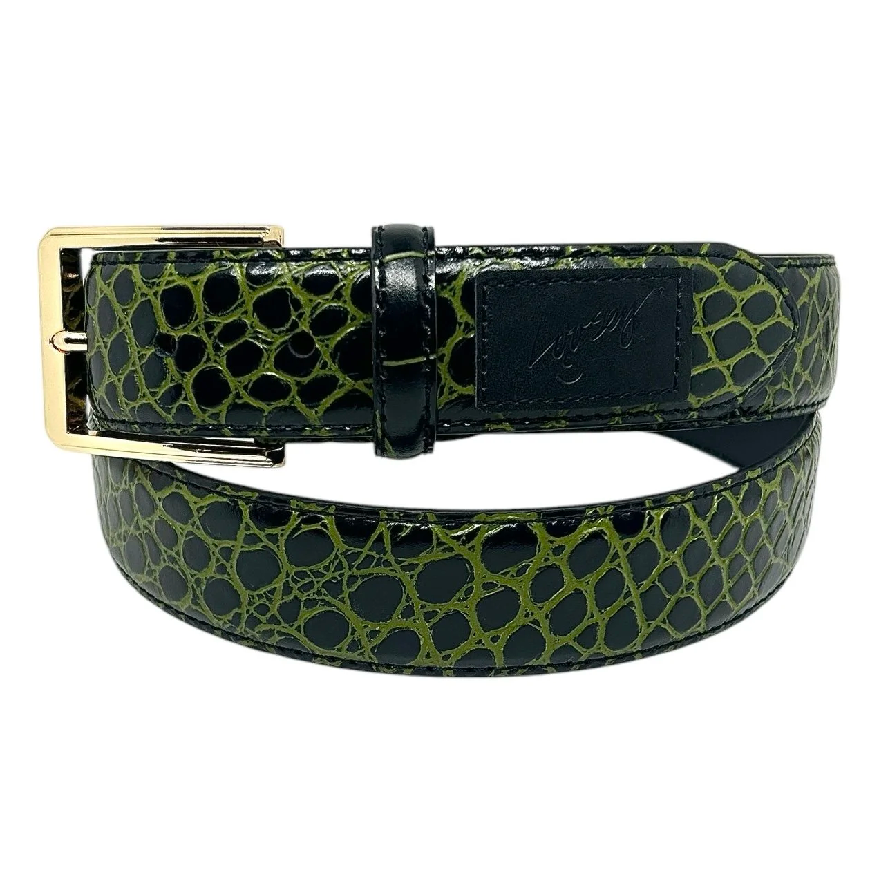 Premium Reptile Belt, Green