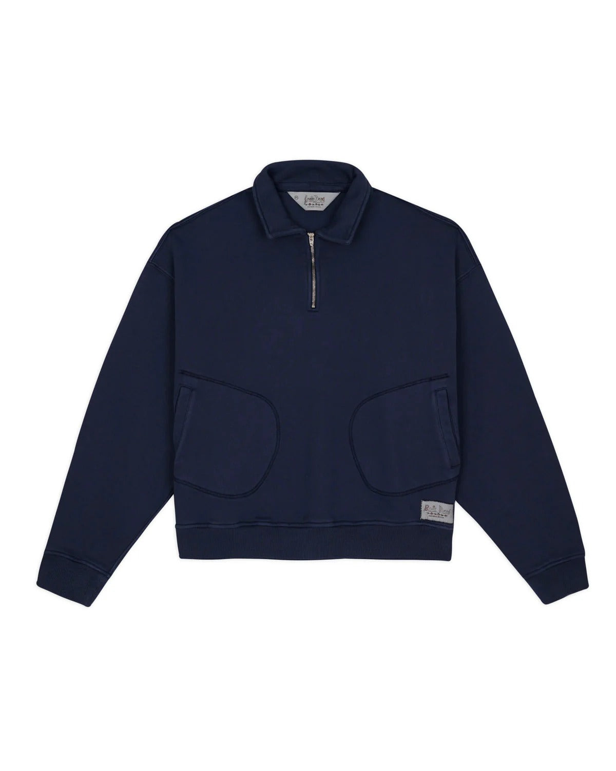 Half-Zip Collared Sweatshirt, Midnight