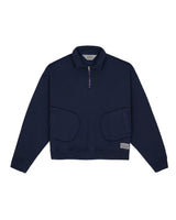 Half-Zip Collared Sweatshirt, Midnight