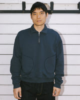 Half-Zip Collared Sweatshirt, Midnight