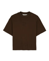 Boxy Thermal Mock Neck Tee, Brown