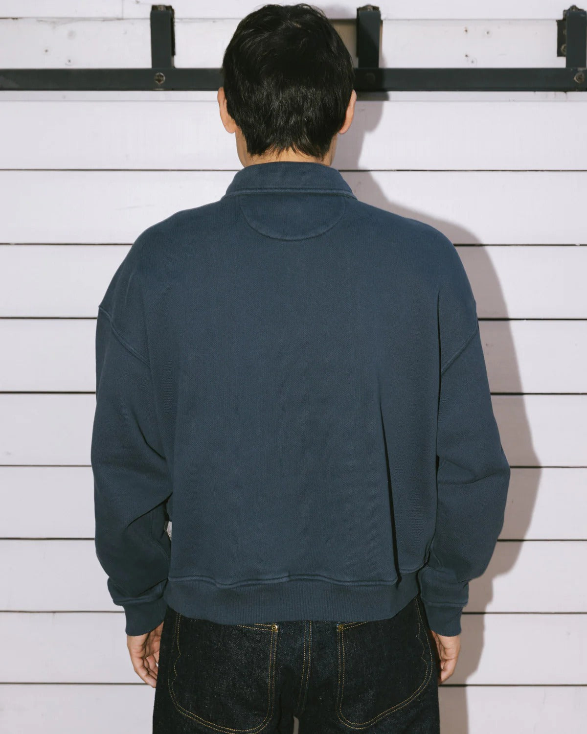 Half-Zip Collared Sweatshirt, Midnight