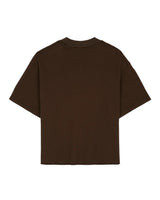 Boxy Thermal Mock Neck Tee, Brown