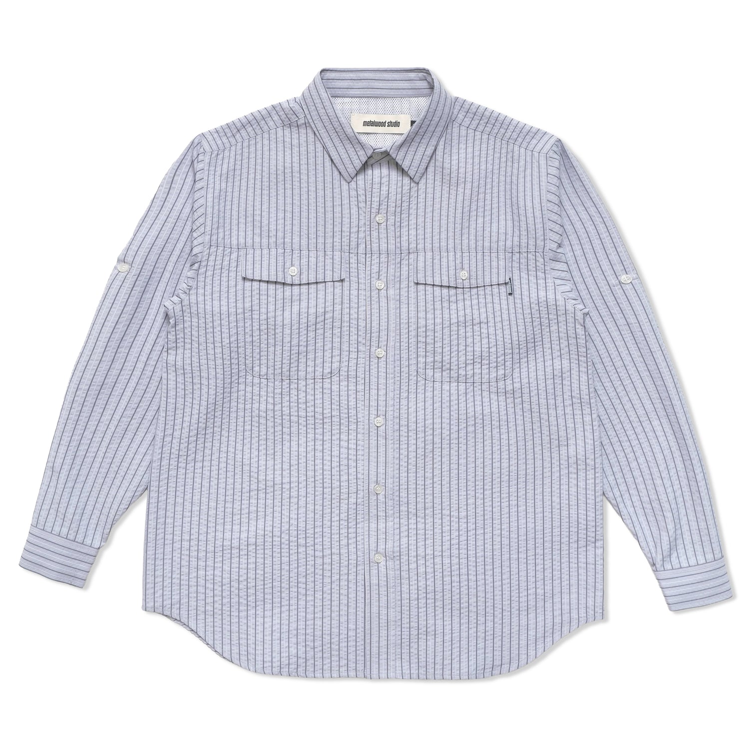 Seersucker Fishing Shirt, Sky