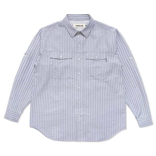 Seersucker Fishing Shirt, Sky