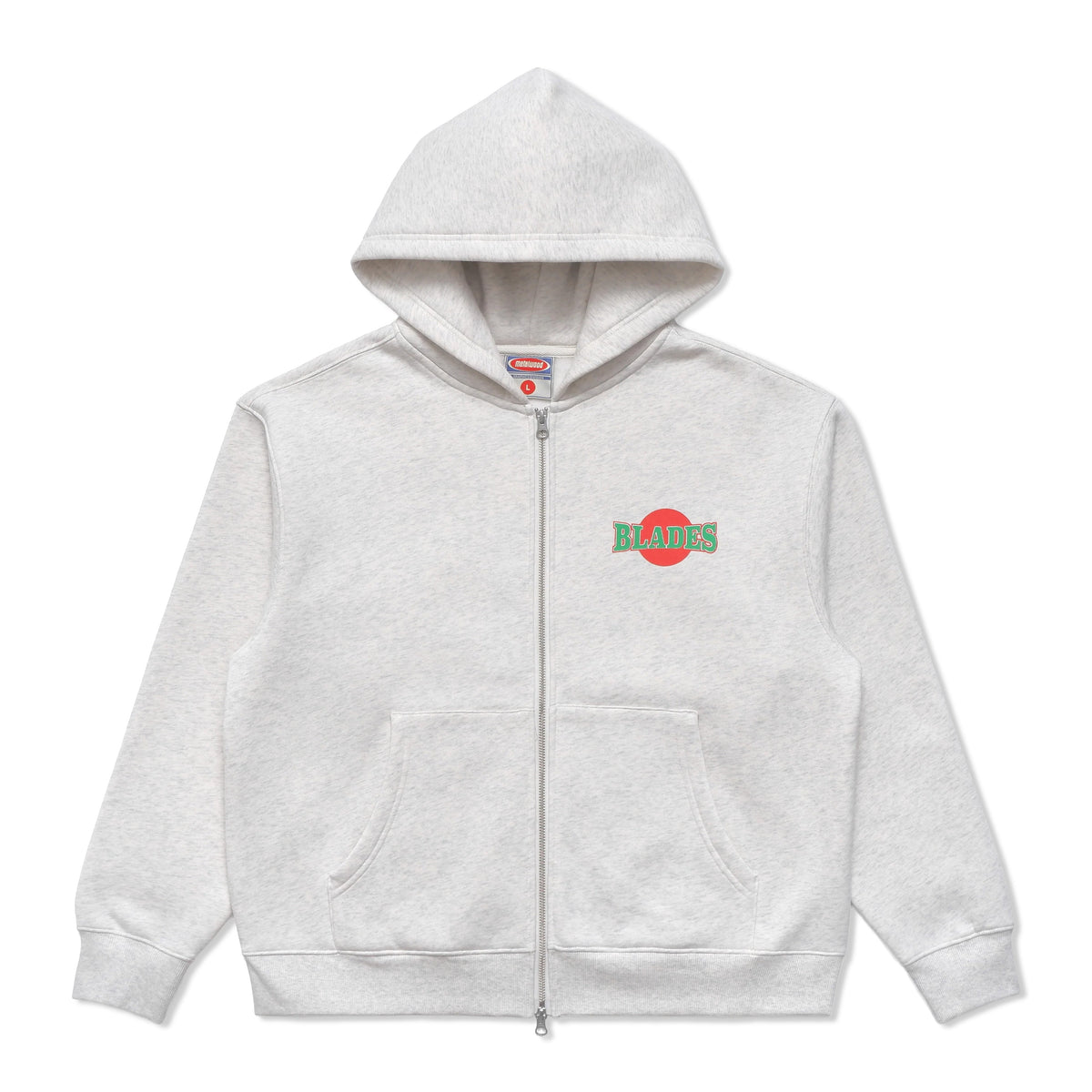 Blades Gym Zip-Thru Pullover Hood, Heather Grey