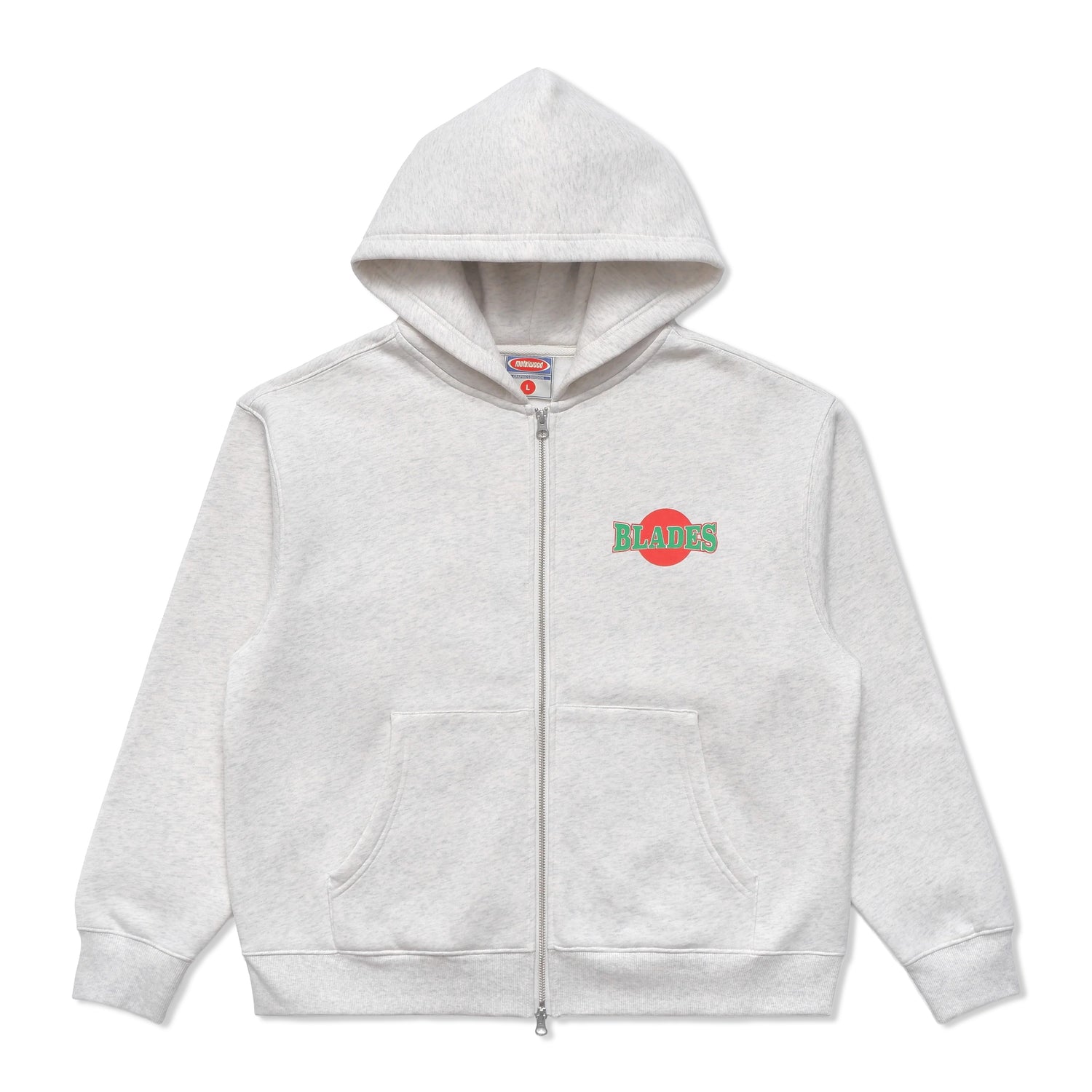 Blades Gym Zip-Thru Pullover Hood, Heather Grey