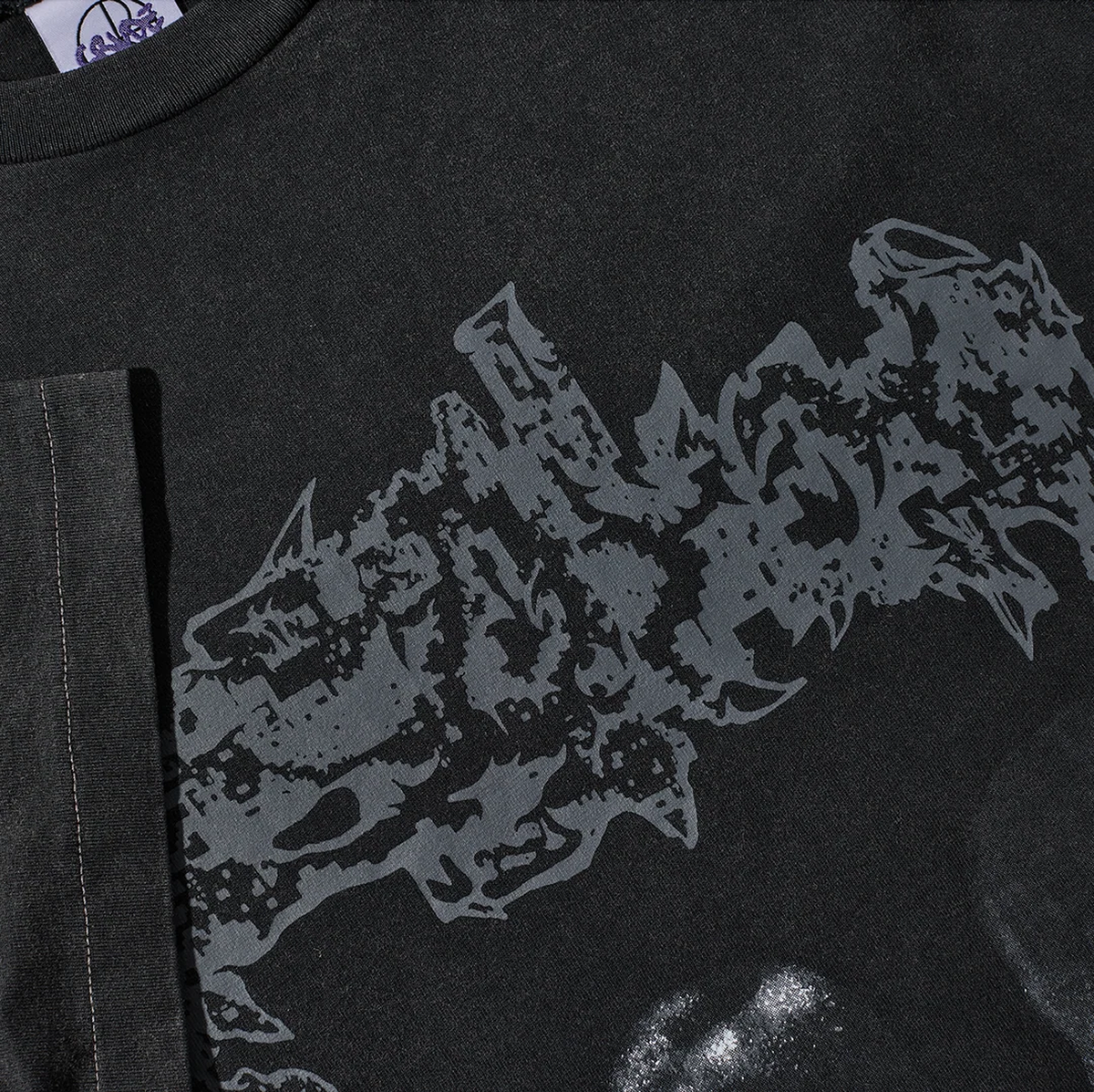 Overhead Band Tee, Silver Black