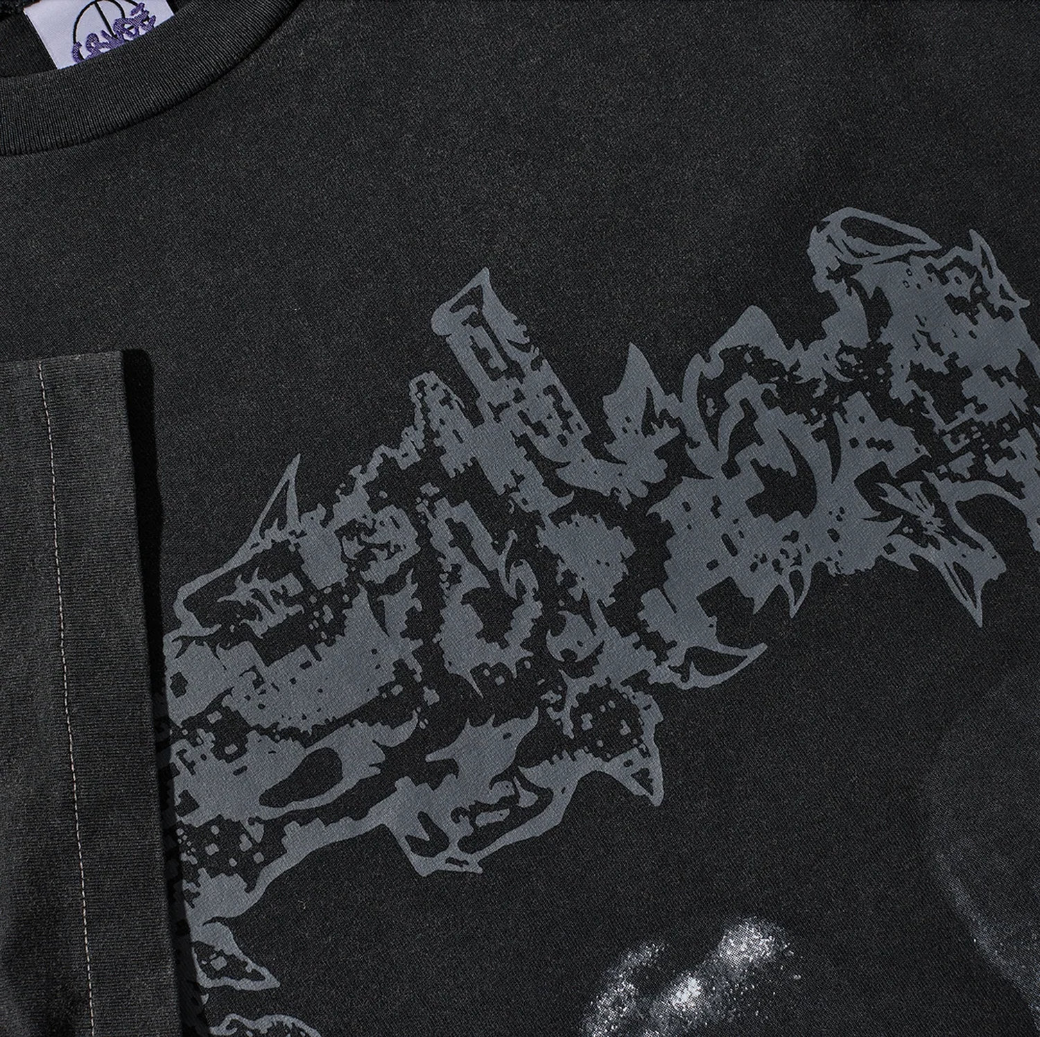 Overhead Band Tee, Silver Black