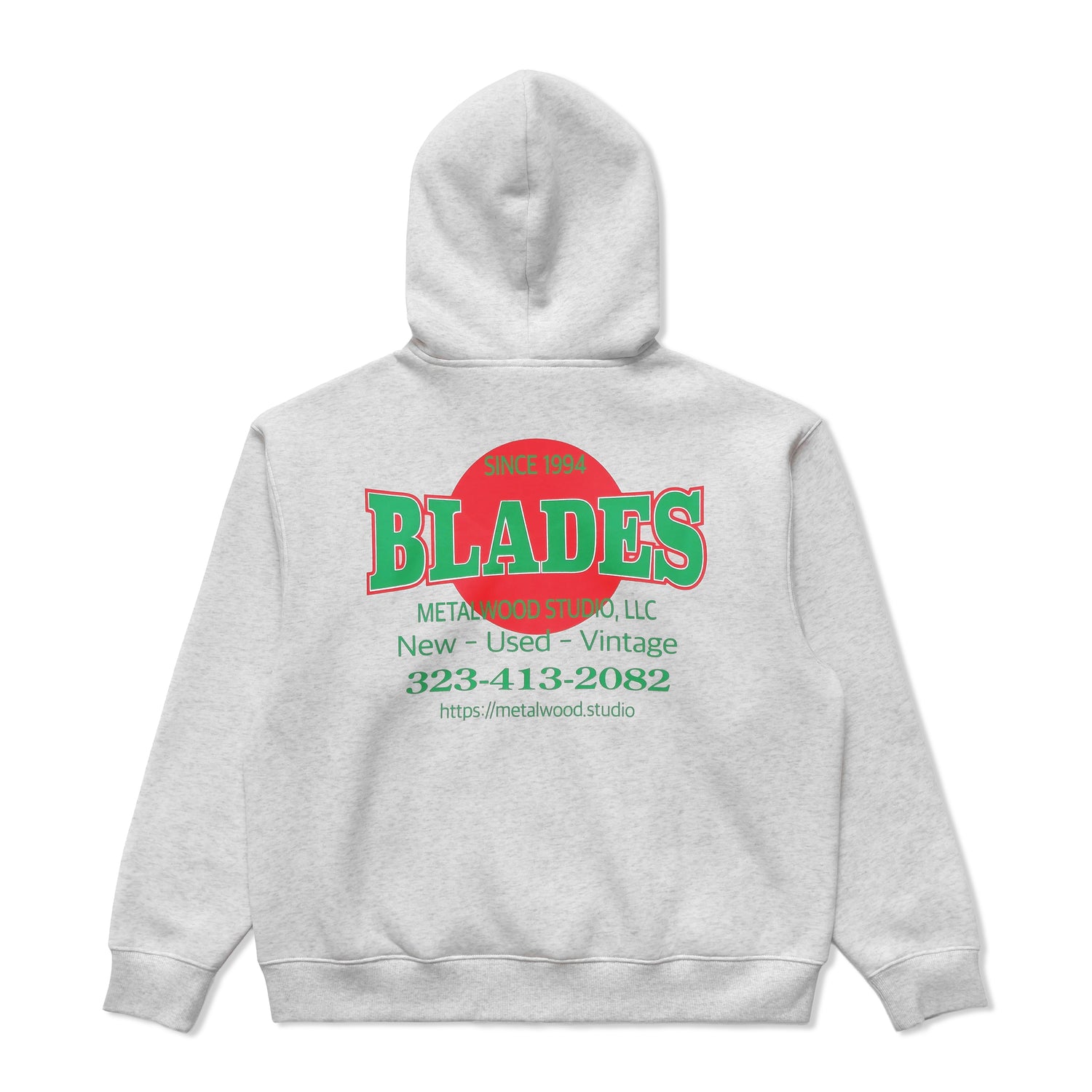 Blades Gym Zip-Thru Pullover Hood, Heather Grey