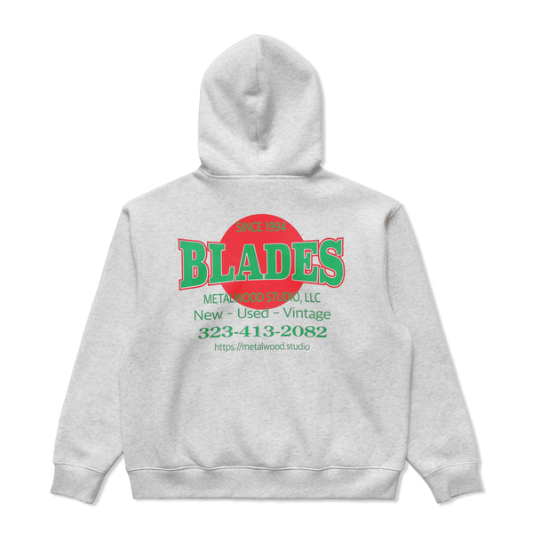 Metalwood Blades Gym Zip-Thru Pullover Hood, Heather Grey