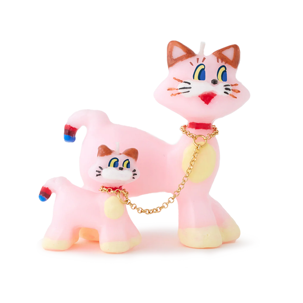 Olga Goosecandles Pink Cats Candle