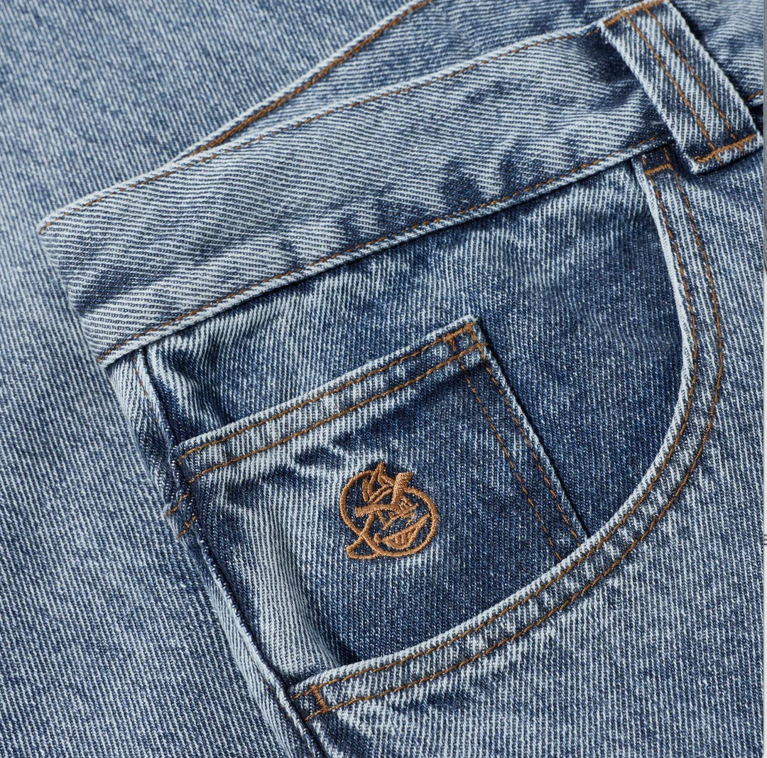93! Denim Jeans, Heavy Washed Blue
