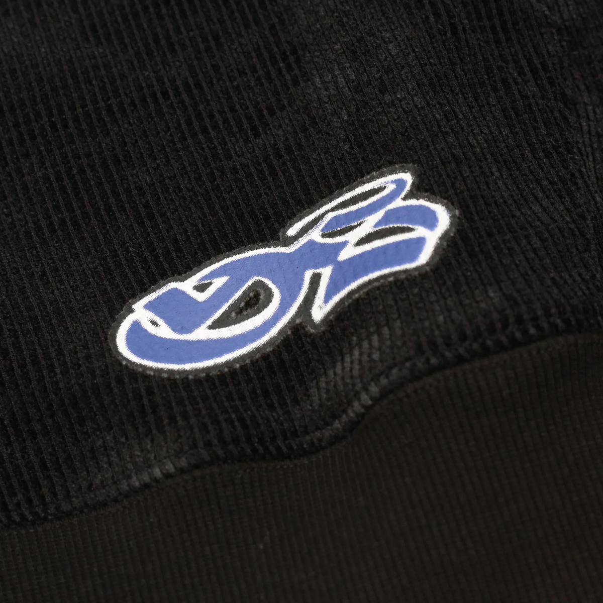 Sprayed Waffle Zip-Thru Pullover Hood, Black