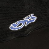 Sprayed Waffle Zip-Thru Pullover Hood, Black