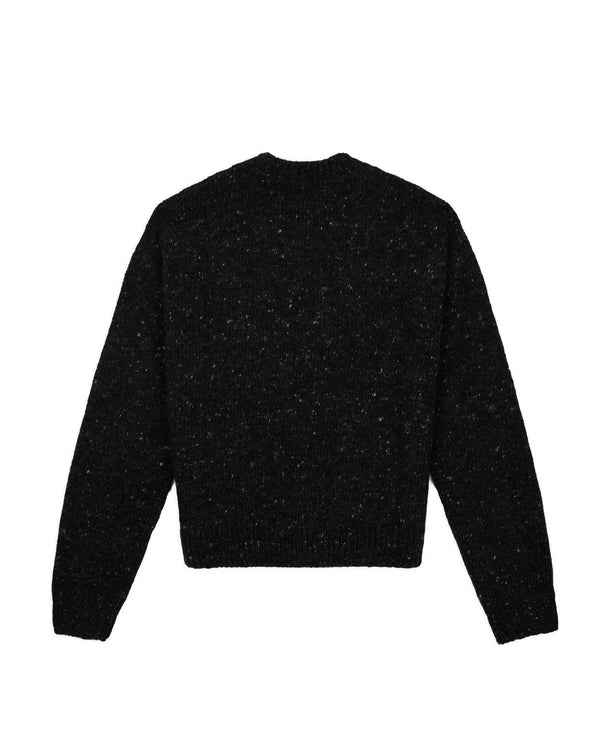 Brain Dead Logohead Alpaca Crewneck Sweater, Charcoal