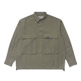Plaid Tactical Overshirt, Green/White