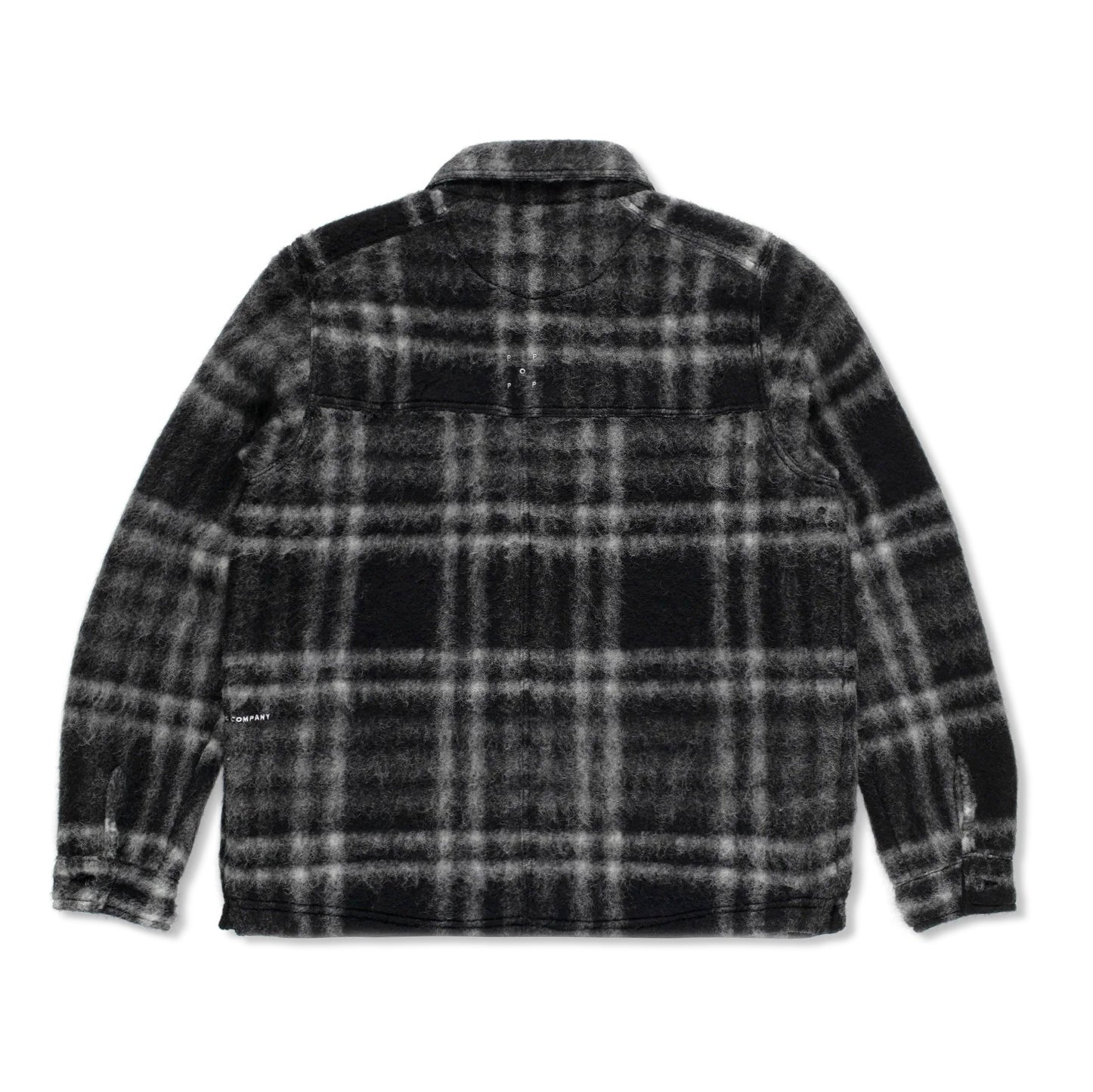 Checked Wool Shirt Jacket, Black / Charcoal