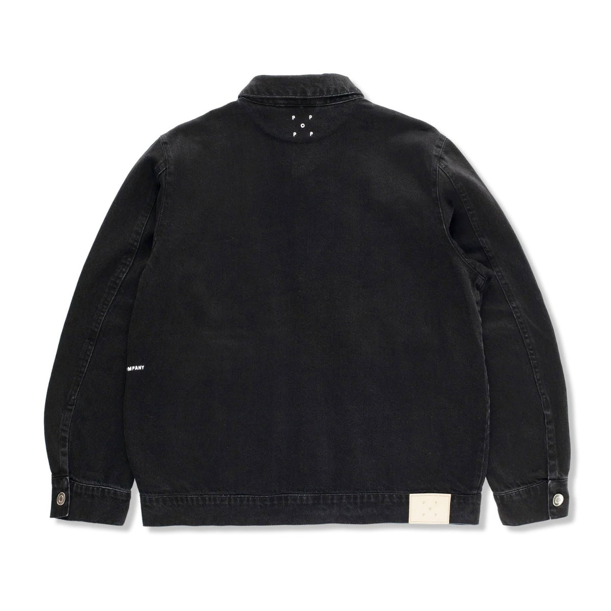 Full Button Denim Jacket, Black