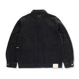 Full Button Denim Jacket, Black