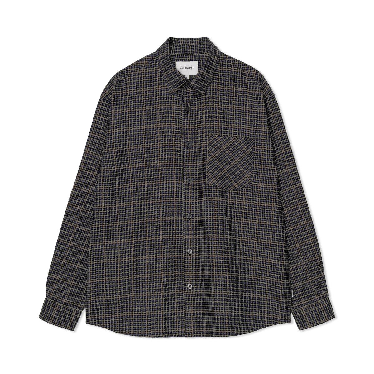 L/S Todrick Shirt, Houndstooth Blue