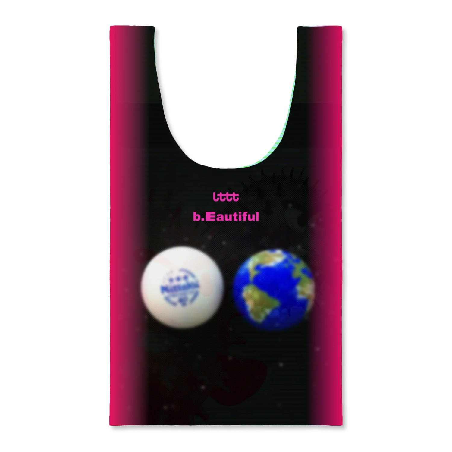 b.Eautiful x LTTT Globe Reusable Bag XL, Black / Green