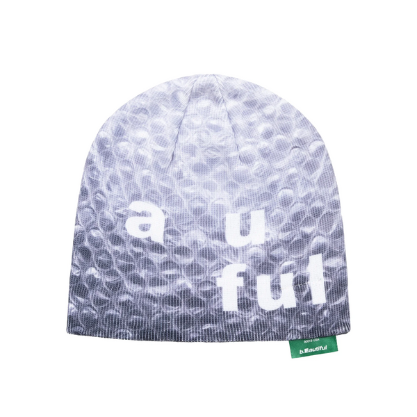 b.Eautiful Bubble Wrap Beanie, Grey / White