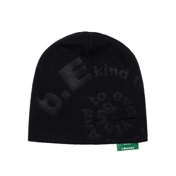 b.Eautiful Ikebana Emboss beanie, Black