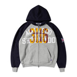 Jersey Raglan Zip YP Hoodie, Heather Grey