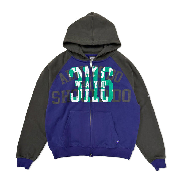 Always Do What You Should Do Jersey Raglan Zip YP Hoodie, Navy