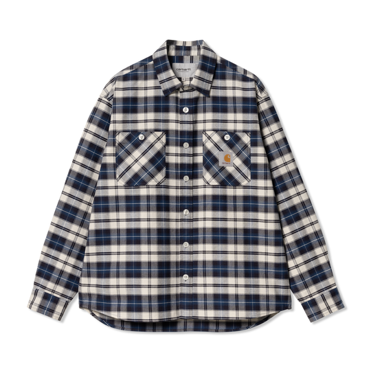 L/S Tarbell Shirt, Dark Navy / White