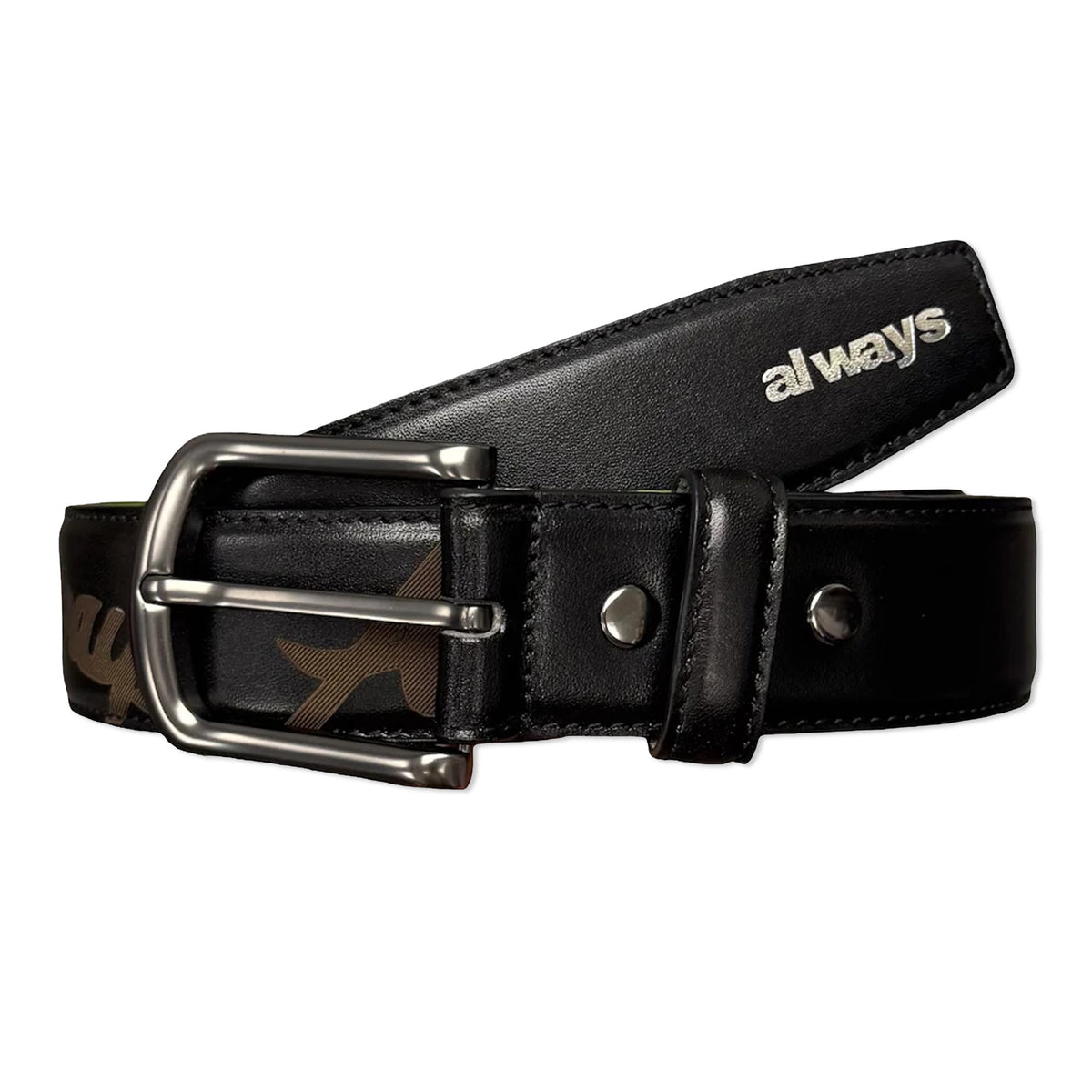 Lazerprint Cowhide Belt, Black / Green