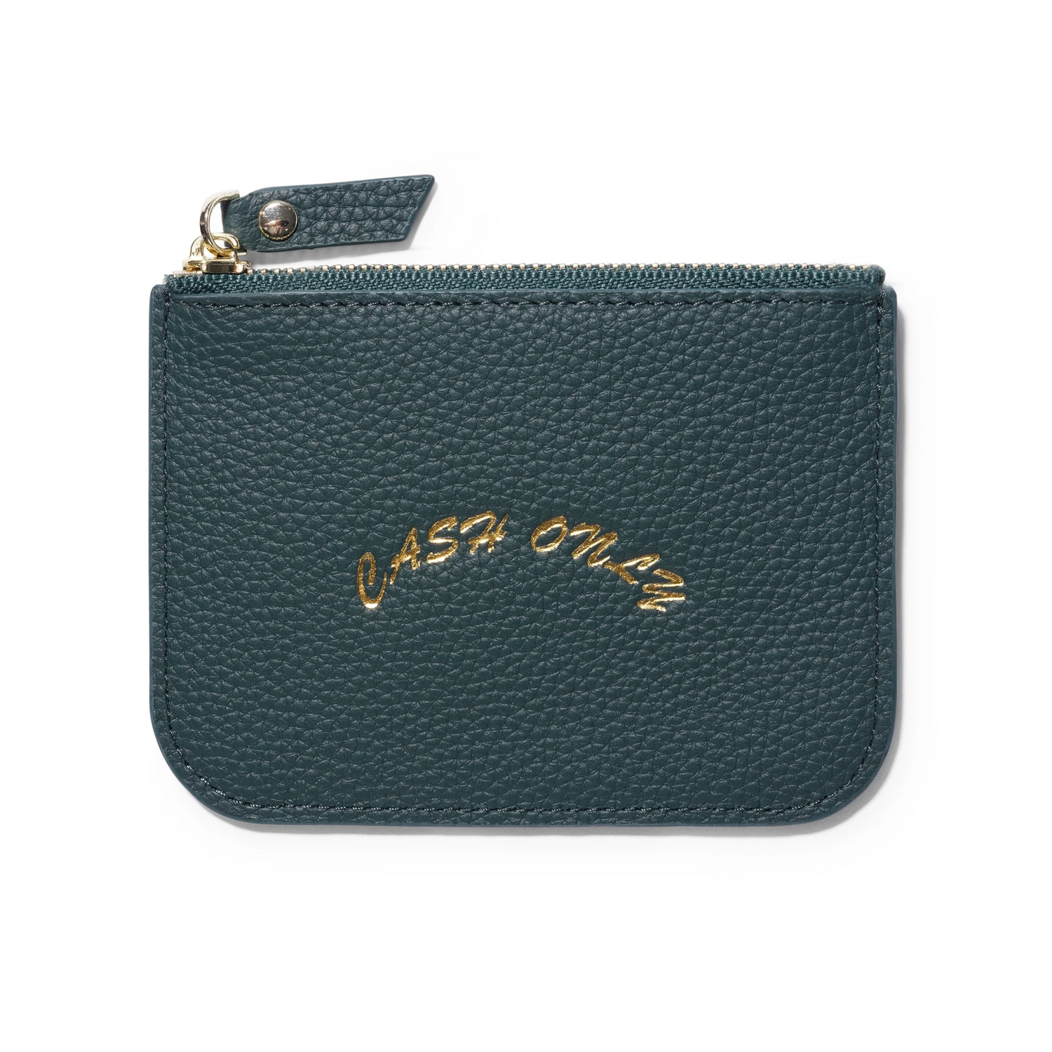 Leather Zip Wallet, Emerald  